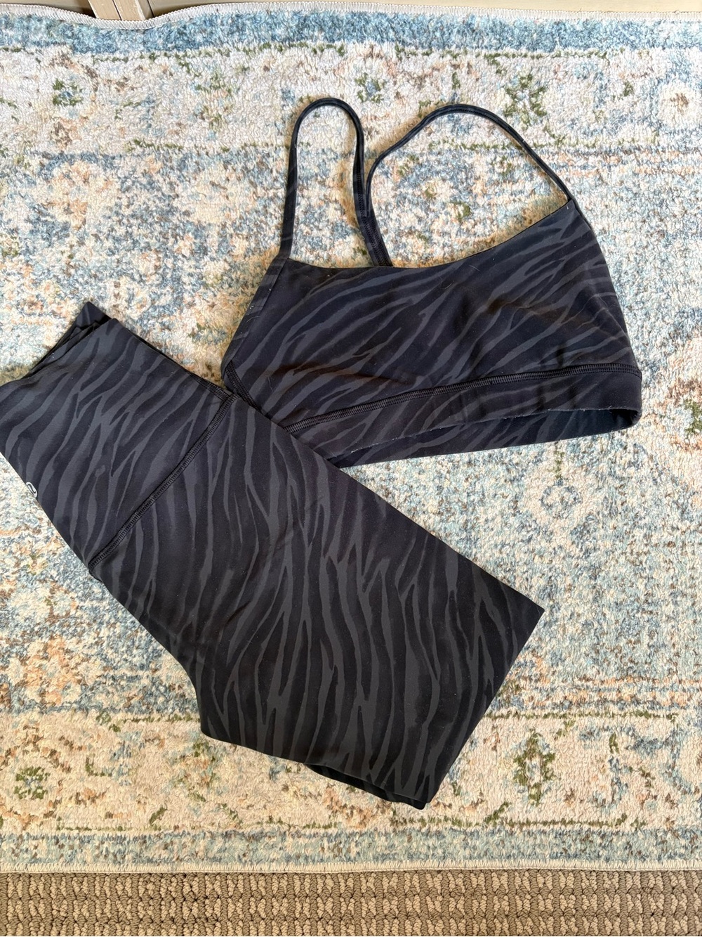 Lululemon Align Black Zebra-Print Sports Bra & Leggings Set